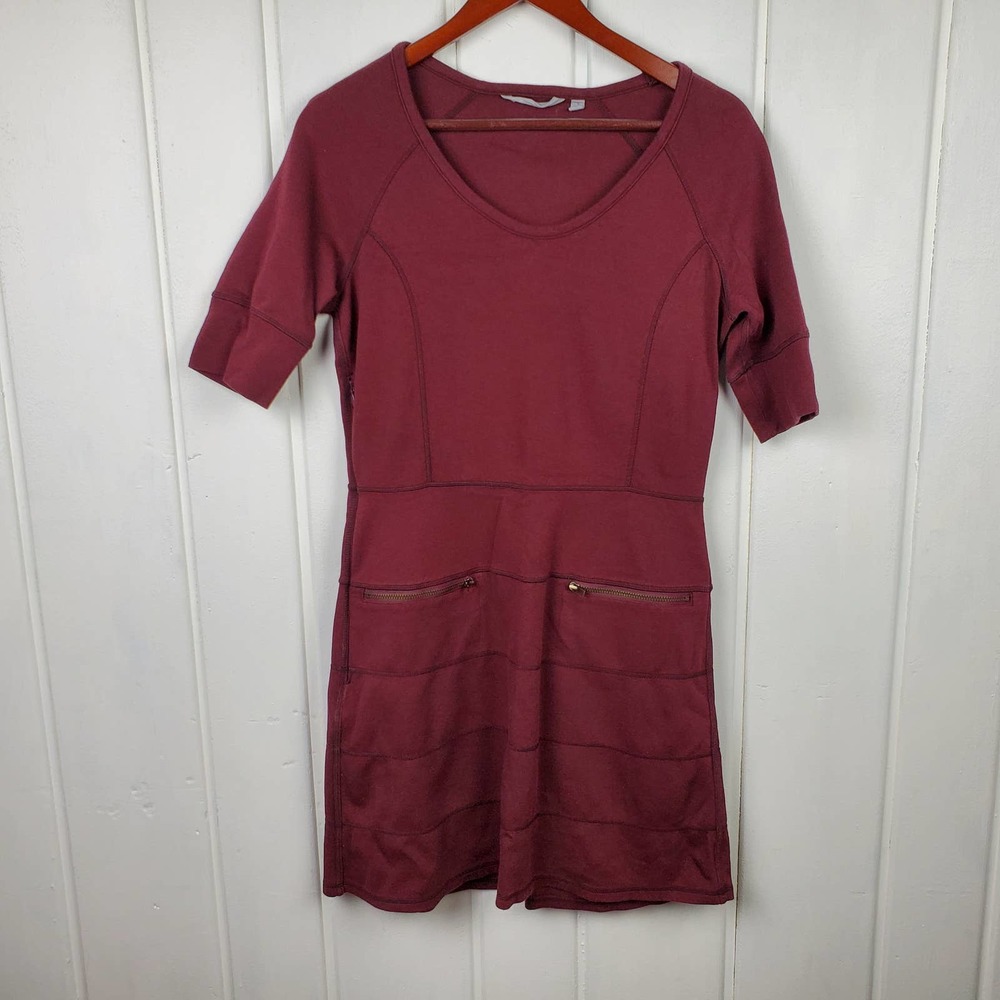 Athleta Women's Small Maroon Strata Stretch Ponte Mini Dress - Picture 2 of 12